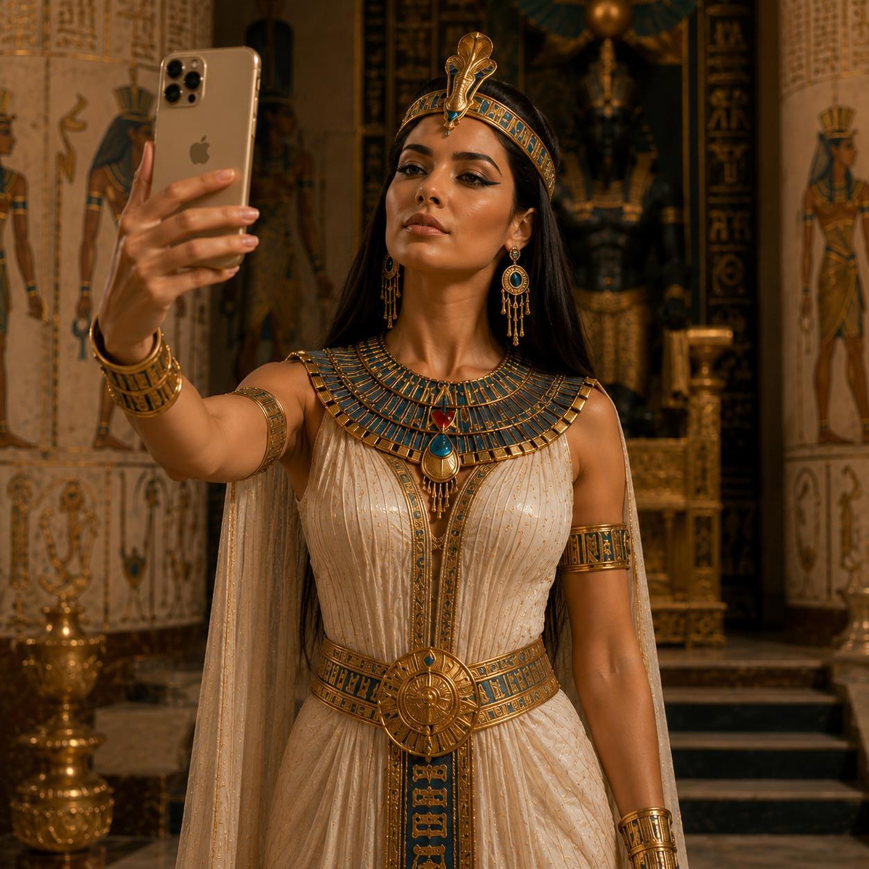 Pharaonic lady taking a selfie